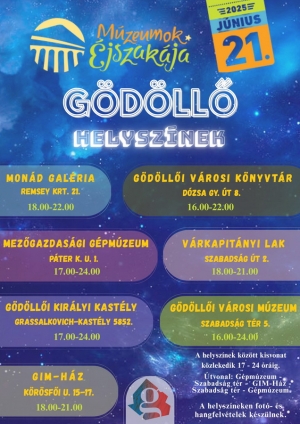Éjszakázó múzeumok Gödöllőn, június 21-én