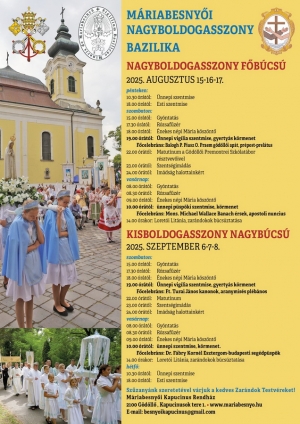 Búcsúk a Máriabesnyői Nagyboldogasszony Bazilikában